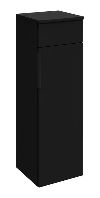 Meuble demi-colonne Charnières à droite l.35 x H.110 x P.33 cm noir Edony