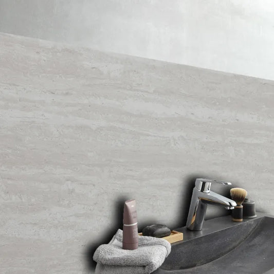 Crédence adhésive rigid travertin, aspect travertin gris, 98 cm x 24.5 cm