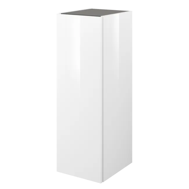 Meuble de rangement meuble haut l.30 cm H.90 cm P.35 cm, blanc brillant, SENSEA