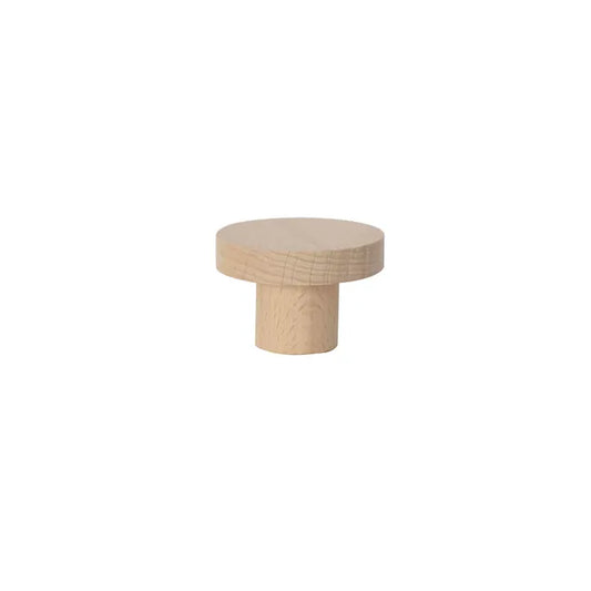 Bouton de meuble rond bois hêtre brut, Diam.40 mm