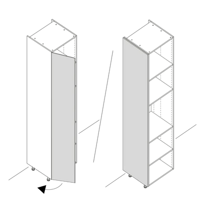 Porte-joue Sapporo effet chêne mat H.215 x l.59.7 cm