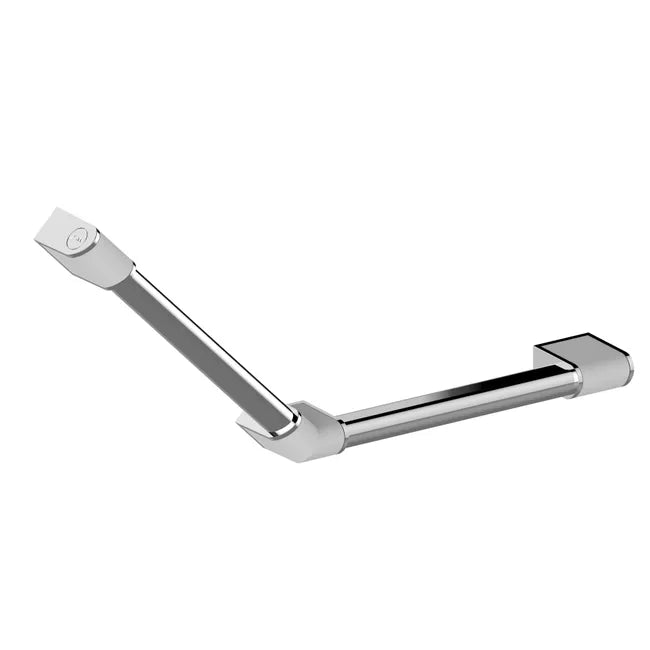 Poignée de sécurité 135 ° courbe L.40 cm chrome & blanc onyx 2 AKW