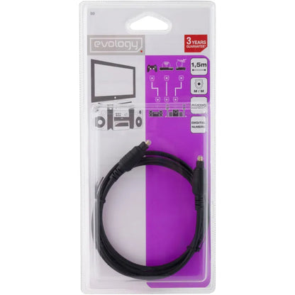 Câble fibre optique mâle / mâle EVOLOGY, L.1.5 m