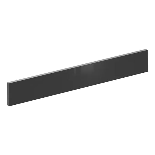 Façade de tiroir de cuisine Sevilla gris foncé brillant H.12.5 x l.89.7 cm