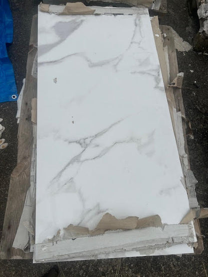 Carrelage sol intérieur / mur intérieur effet marbre blanc Marmi l.60 x L.120 cm